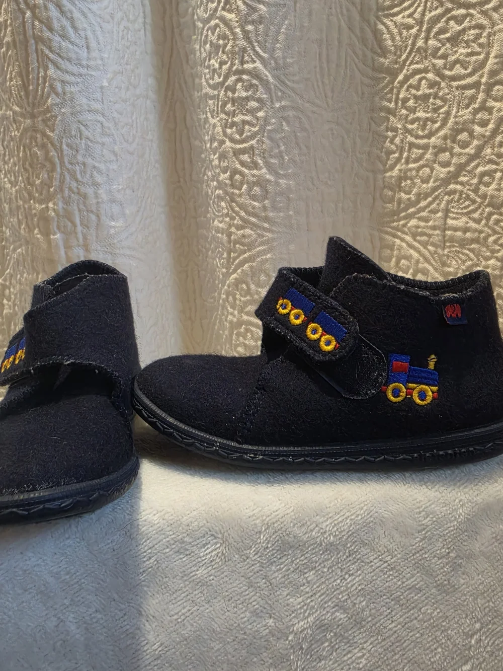 Elefanten Vintage Navy Blue Wool Boots Train Motif Toddler Size 11 Outdoor